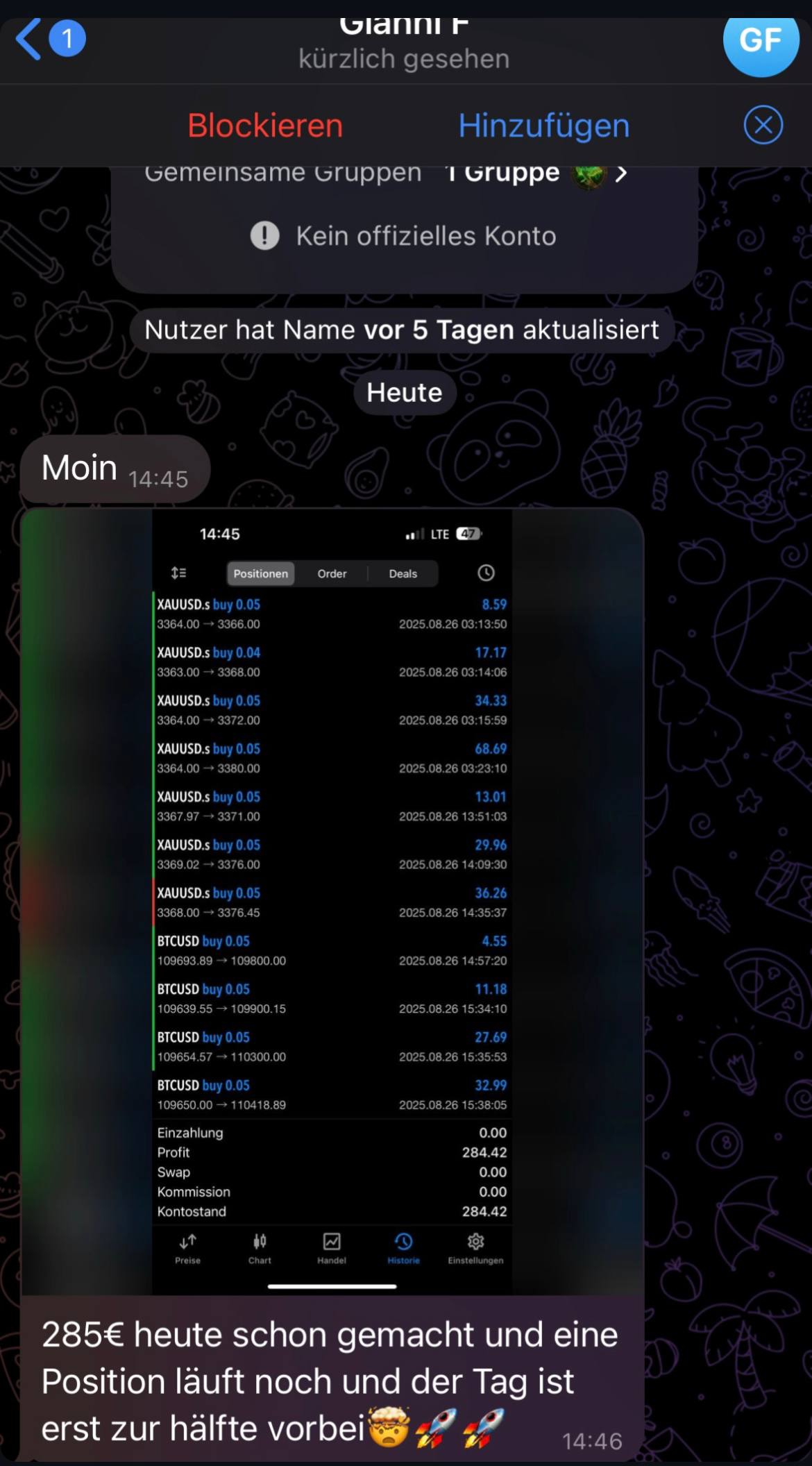 Testimonial 9 Profit Screenshot